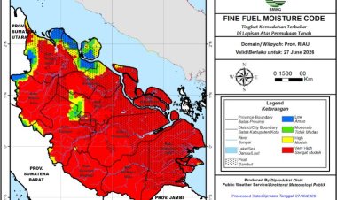 Prakiraan Cuaca Riau 27 Juni 2026, BMKG Ungkap Hujan Ringan hanya di Rohul dan Inhil Pagi Hari, 17 Titik Panas Menyala di Bumi Lancang Kuning