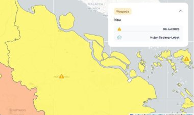 Prakiraan Cuaca Riau 6 Juli 2026, Masih Ada Hujan Ringan di Bengkalis, Kampar dan Kuansing pada Malam hingga Dini Hari