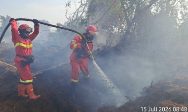 28 Titik Panas Menyala di Riau, Manggala Agni Lanjutkan Padamkan Karhutla di Bangko Rohil Hari Ini