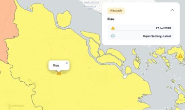 Prakiraan Cuaca Riau 27 Juli 2026, BMKG Ungkap Masih Ada Hujan Ringan Lokal di Sejumlah Daerah Siang hingga Malam Hari