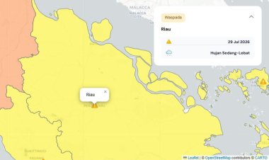 Prakiraan Cuaca Riau 29 Juli 2026, Peringatan Dini BMKG Waspada Hujan Lebat Disertai Petir dan Angin Kencang Malam Hari