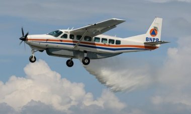 Tabur 2 Ton Garam di Langit Riau, Pesawat Cessna Caravan 208 Lakukan Hujan Buatan di Empat Daerah
