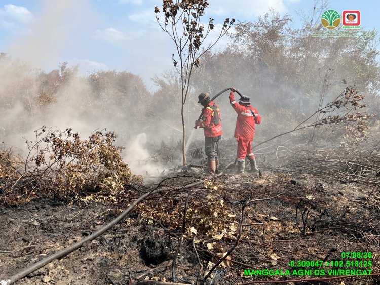 165 Titik Panas Menyala di Riau, Manggala Agni Berjibaku Padamkan Karhutla di Inhu dan Bengkalis