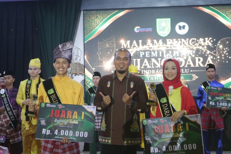 Aidil dan Ristia Sabet Gelar Bujang Dara Inhu 2026, Bupati Minta BUMN/BUMD Buka Pintu Karier