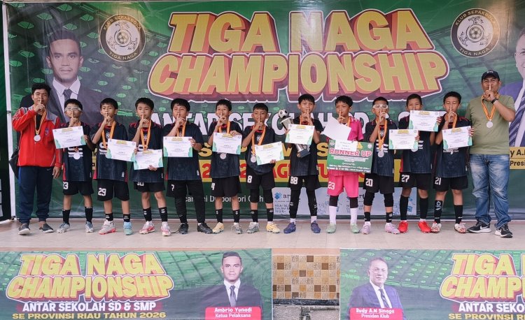 Tim Sepakbola SDN 83 Pekanbaru Raih Juara II Tiga Naga Championship 2026 Kelas 5-6