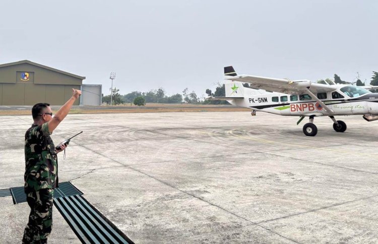160 Ton Garam Ditabur di Langit Riau Sejak Februari-Agustus 2026, Satgas Udara Lanud Roesmin Nurjadin Pekanbaru Trigger Pembentukan Awan Hujan