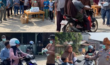 PKJR Ujung Batu Bagikan 1.200 Masker kepada Pengguna Jalan