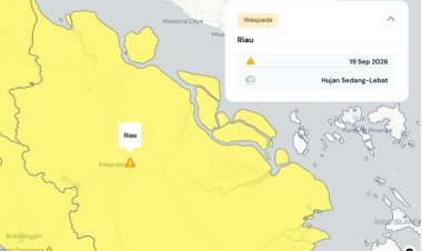 Prakiraan Cuaca Riau 19 September 2026, Peringatan Dini BMKG Waspada Hujan Lebat Disertai Petir dan Angin Kencang Pagi dan Malam Hari