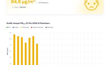 Kualitas Udara Pekanbaru 22 Oktober 2026 Tidak Sehat, BMKG Minta Masyarakat Pakai Masker Saat di Luar Rumah