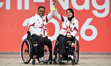 Barce Layaba/Leli Marlina Atlet Para Tenis Meja Indonesia Persembahkan Medali Emas Asian Para Games 2026 untuk David Jacobs